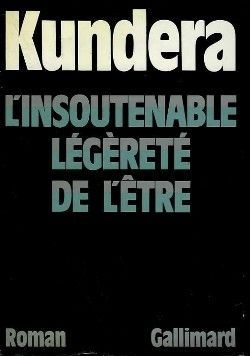 1984년에 프랑스어로 번역 출간된 '참을 수 없는 존재의 가벼움' 초판 표지. 사진=위키피디아