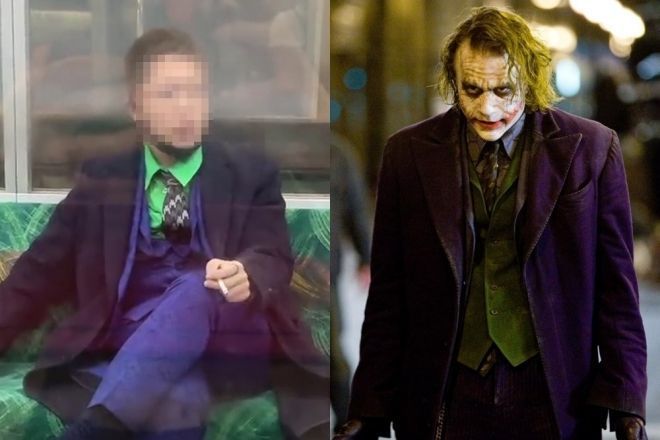 범행 당시 핫토리는 미국 DC코믹스의 인기 만화이자 실사 영화 주인공이었던 악당 조커와 똑같은 차림새를 하고 있었다. 대중문화 속 캐릭터 등으로 분장을 즐기는 핼러윈데이 풍습 때문에 아무도 그를 수상하게 여기지 않았다. [사진출처=트위터]