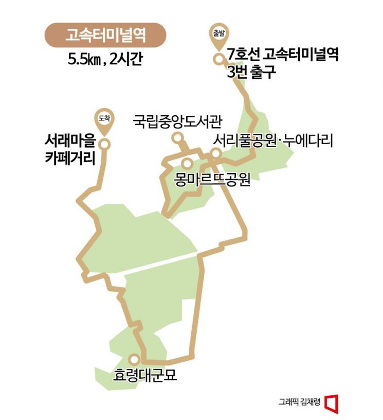 [하루만보]도심 한가운데서 만나는 대형공원…고속터미널역