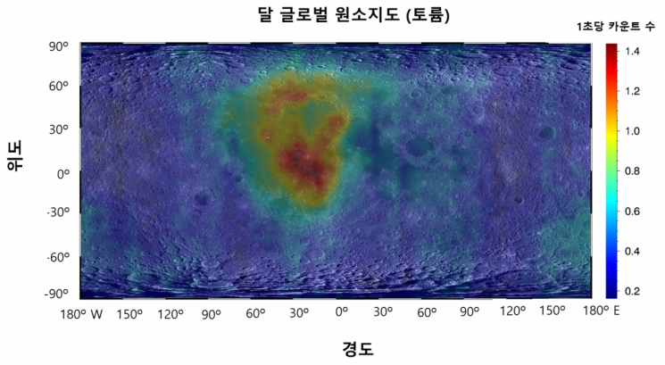 다누리 감마선분광기로 분석한 토륨원소 초기 지도