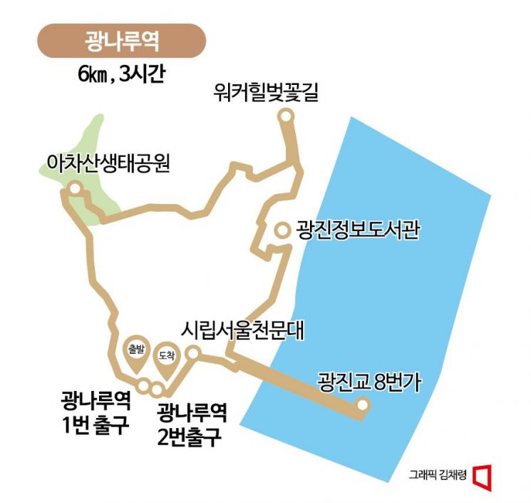 [하루만보]벚꽃길부터 걸어서 한강건너기…광나루역