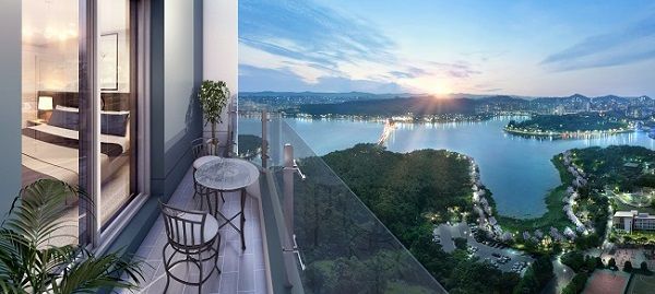 “群山 池谷 Hanlavivaldi 二期 银波湖景”透视图。株式会社 D&I 提供