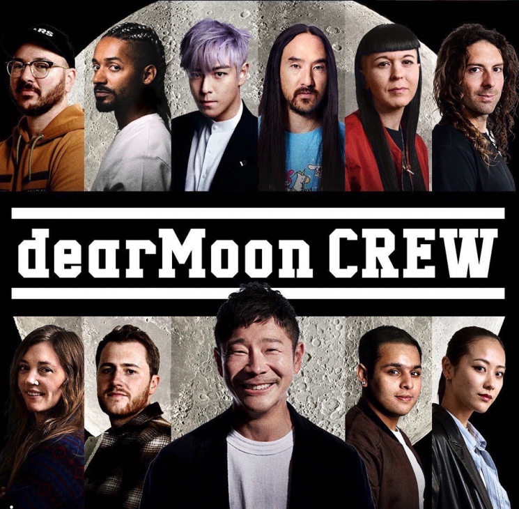마에자와 유사쿠(Yusaku Maezawa)는 지난해 12월 민간인 최초의 달 여행 프로젝트 '디어문(dearMoon)'에 참여할 8명의 크루 멤버와 예비 크루 멤버 2명을 공개했다. 크루 멤버에 가수 겸 배우 '빅뱅 TOP'(최승현)을 포함해 전 세계의 아티스트 및 크리에이터들이 포함됐다. [사진출처=마에자와 유사쿠 인스타그램]