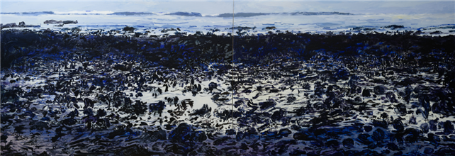 종달리의 아침I Acrylic on Canvas/130.3×387.8㎝/2023 [사진제공 = 제주갤러리]