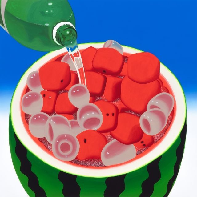 이우성, 여기 앉아보세요, 2023, 캔버스에 아크릴릭 과슈 , 91x91cm [사진제공 = 학고재갤러리]