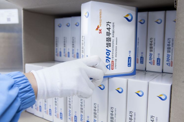 경북 안동시 SK바이오사이언스 L 하우스에서 독감백신 '스카이셀플루'의 검수 및 포장 작업이 진행되고 있다. [사진제공=SK바이오사이언스]