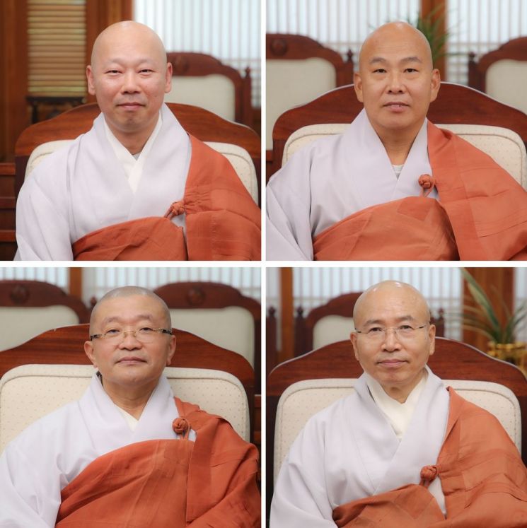 사진은 왼쪽 상단부터 시계 방향으로 혜공스님, 도심스님, 진경스님, 서봉스님. [사진제공=대한불교조계종]