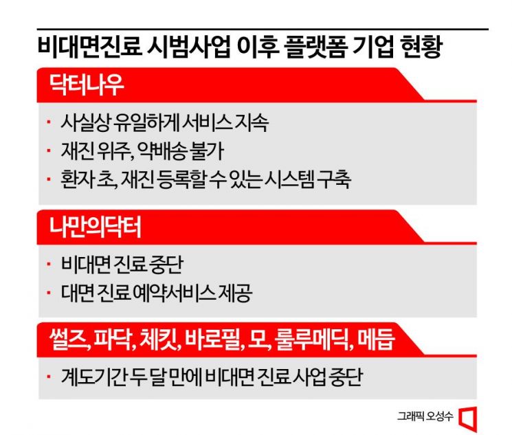 무너진 비대면진료...계도기간 끝나니 대부분 사업 종료
