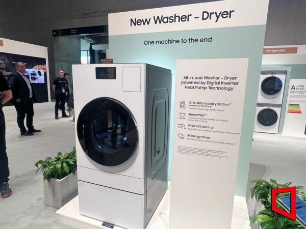 Samsung Electronics also exhibited a washer-dryer at IFA 2023. The product name and release schedule are undecided. <br>Photo by Han Yeju