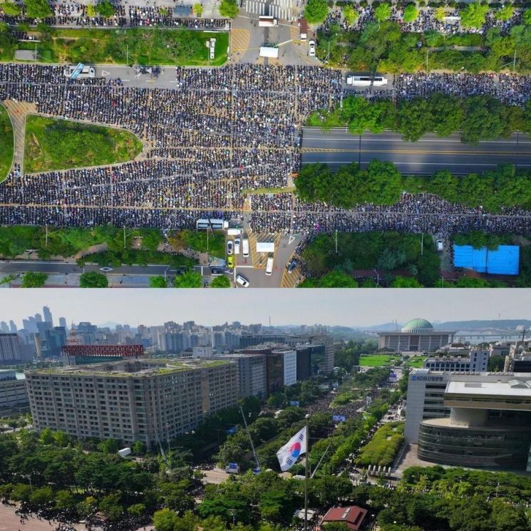 지난 2일 열린 제7차 전국 교사 총궐기 추모 집회에는 약 30만명이 운집했다. 주최 측 추산에 따르면, 집회 참석 교사 20만명에 교사 가족과 일반 시민의 수까지 더하면 최대 40만명도 모였다. [사진출처=연합뉴스]