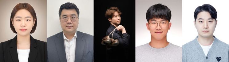 안양시 청년상 수상자(왼쪽부터 서지현 손현 박창훈 공혁준 이은종 씨)