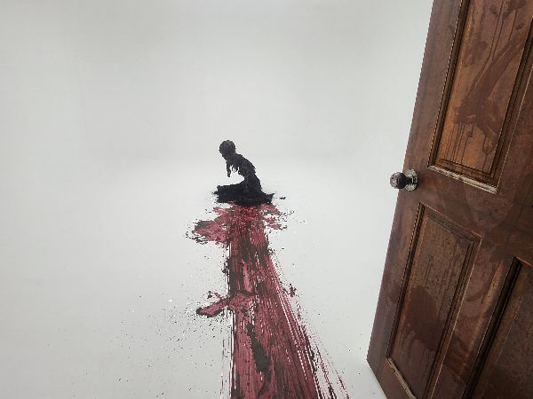 연상호 감독 '지옥'을 모티브로 한 설치 미술 [사진=이서희 기자]
