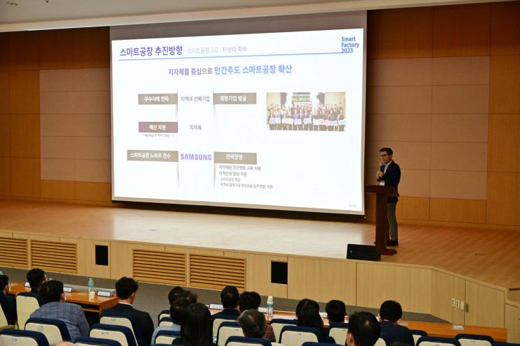 삼성전자 9월 광주사업장 스마트공장 3.0 킥오프 행사 모습.[사진제공=삼성전자]