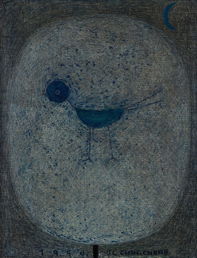 장욱진, '까치', 1958, 캔버스에 유화 물감, 40×31cm, [사진제공 = 국립현대미술관]