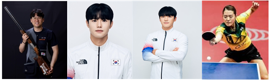 안대명(가장 왼쪽부터), 김휘주, 조영빈, 지민형 선수. [사진제공=창원대학교]