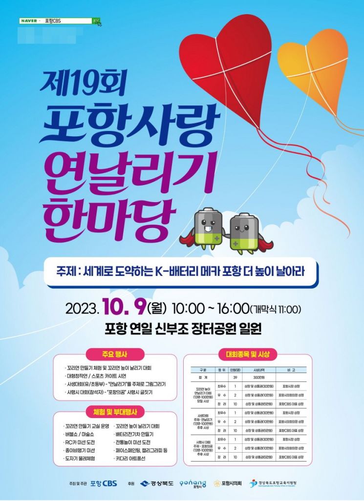 ‘포항 사랑 연날리기 한마당’ 포스터.