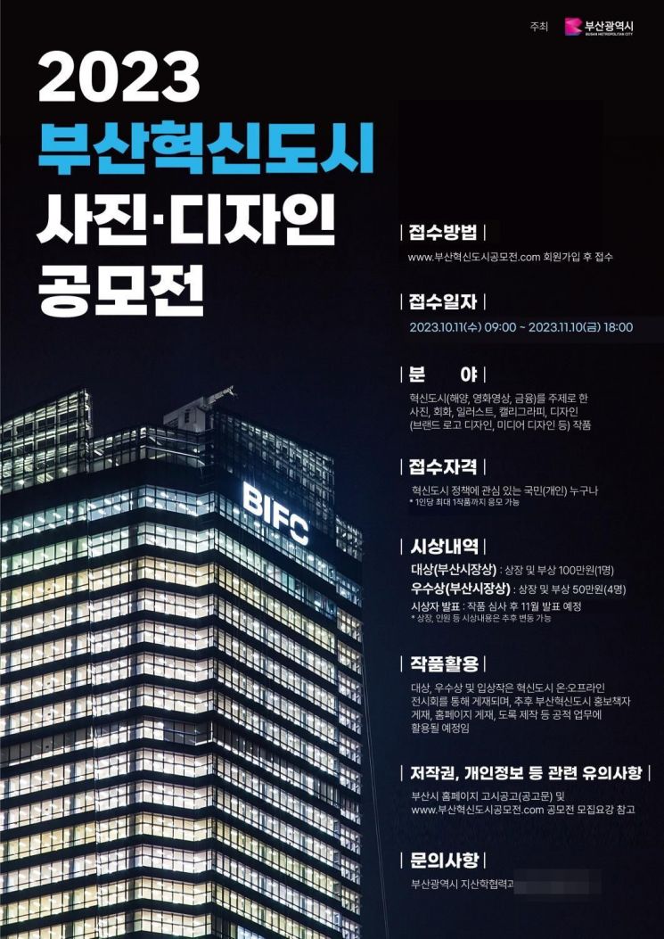 2023 부산혁신도시 사진·디자인 공모전 포스터.