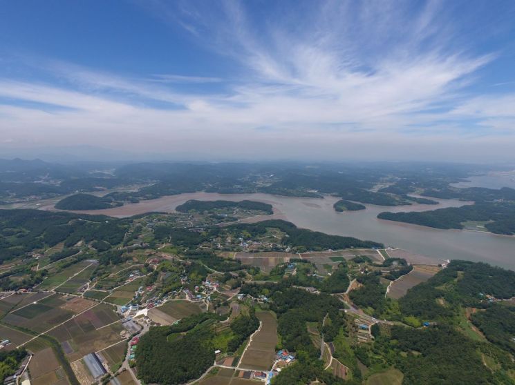 A panoramic view of Gwangpoman, Jodori, Seopori, Gonyang-myeon, Sicheon-si.
