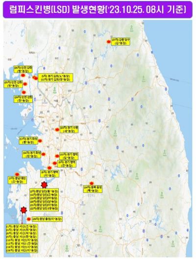 강화·양구 등 럼피스킨병 총 29건 발생…중수본 "11월말 안정화"