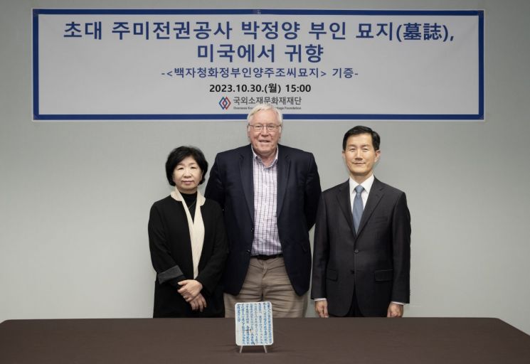 박정양 부인 묘지 귀환…미국인 교수 연구까지 하고 기증
