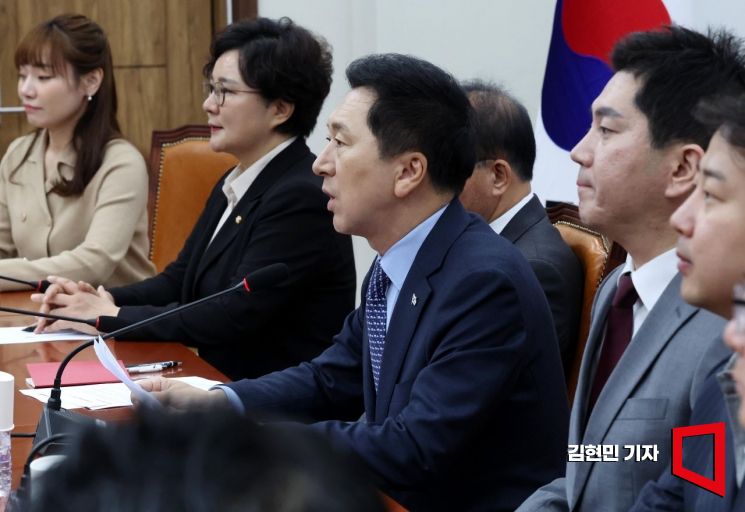 김기현 국민의힘 대표가 2일 국회에서 열린 최고위원회의에서 발언하고 있다. 사진=김현민 기자 kimhyun81@