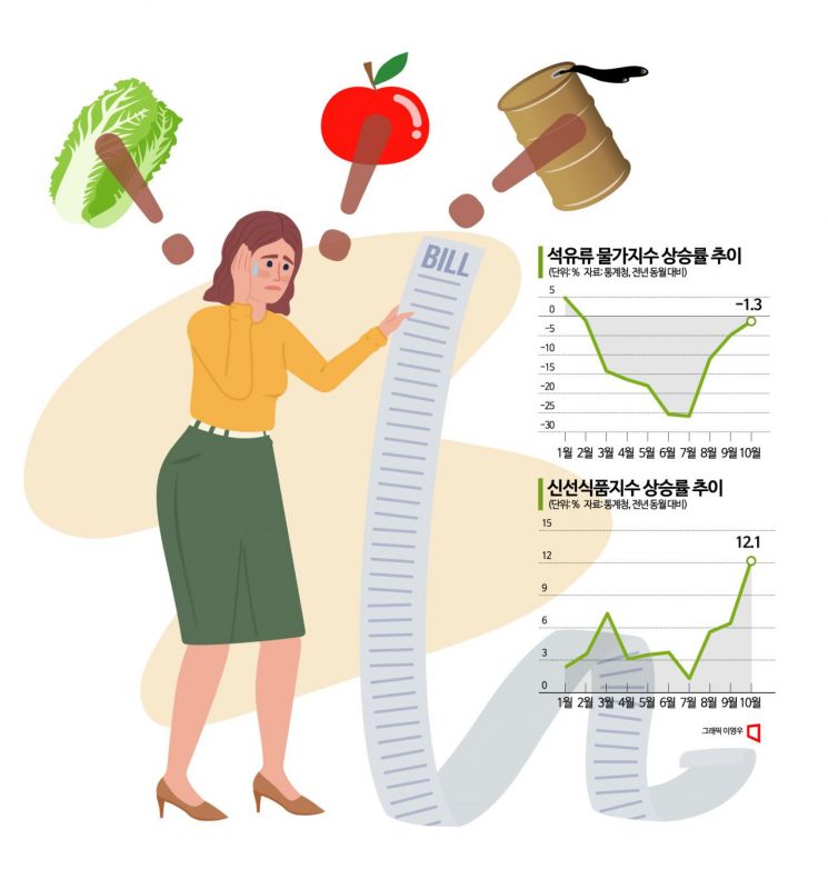 10월 물가 3.8%↑…농산물 급등·유가 불안에 위태로운 '물가안정'(종합)