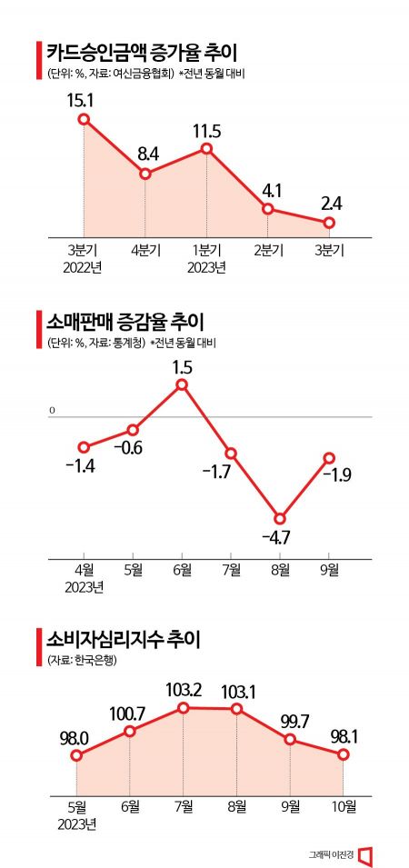 [허리띠 졸라맨 가계]카드 덜 쓰고 소비심리도 뚝