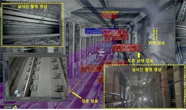 드론 활용 지하철 시설 점검