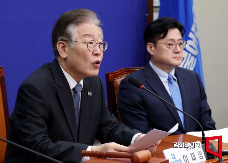 이재명 더불어민주당 대표가 6일 국회에서 열린 최고위원회의에서 발언하고 있다. 사진=김현민 기자 kimhyun81@