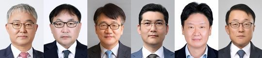 HD현대 그룹이 신입 사장단 인사를 단행했다. 사진 왼쪽부터 오승현 HD현대인프라코어 대표, 강영 HD현대중공업 사장, 노진율 HD현대중공업 대표, 김성준 HD한국조선해양 대표, 김완수 HD현대로보틱스 대표, 고영규 HD현대케미칼 대표. 사진제공=HD현대