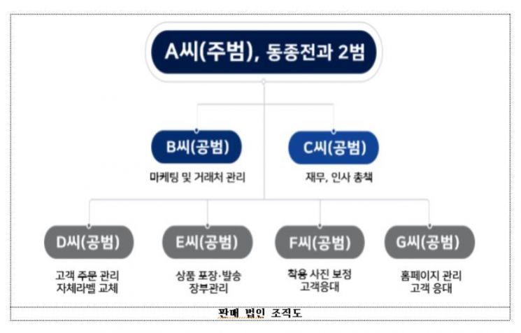 A씨가 운영해 온 법인(기업)의 운영 조직도. 특허청 제공