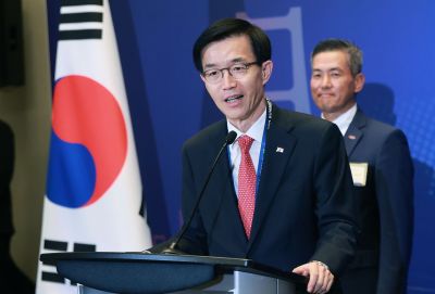 방문규 산업통상자원부 장관은 15일(현지시간) 미국 샌프란시스코 메리어트 마르퀴스호텔에서 APEC 정상회의 계기로 열린 '투자유치 신고식'에 참석해 발언하고 있다.