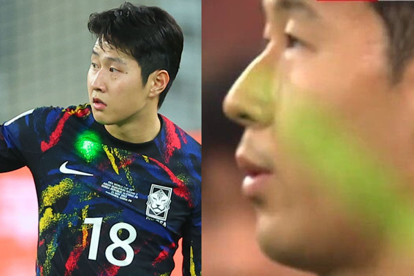 中 관중, 손흥민·이강인에 '레이저 공격'…애국가 야유도