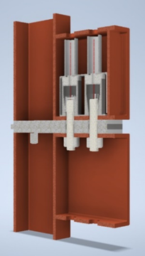 GS건설이 자체 개발한 모듈간 원터치 연결 접합방식 '퀵 커넥터' 단면.[이미지제공=GS건설]