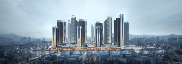 Perspective view of Sanbon 1-dong 1 District Redevelopment Project. [Photo by Hyundai Construction]
