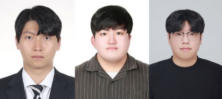 우수논문상을 받은 차상민(왼쪽부터), 이동규, 허준영 학생.
