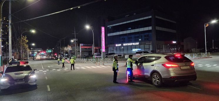 함평경찰, 모범운전자 합동 '음주사망사고' 예방 단속 실시 