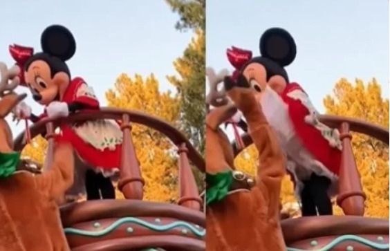 미니마우스 치마 '홀랑' 들춘 사슴…日디즈니랜드 성희롱 논란