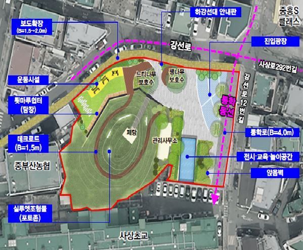 '15분도시 비전투어시즌2 사상구' 하강선대 역사공원 조성사업 조감도.