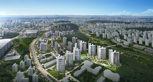 [힐스테이트 동탄포레 항공 조감도]