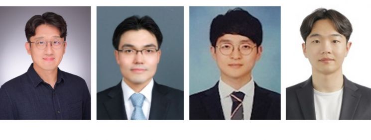 (왼쪽부터)김형수  KAIST 기계공학과 교수,  윤동기 화학과 교수, 편정수 박사과정, 박순모 코넬대 박사. KAIST 제공