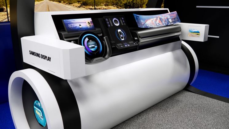 삼성디스플레이가 CES 2024에서 공개하는 차량용 OLED 데모 랜더 / [사진제공=삼성디스플레이]