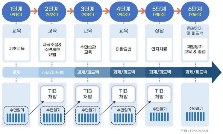 솜즈 CBT-I 치료절차 모식도.[이미지출처=서울대병원]