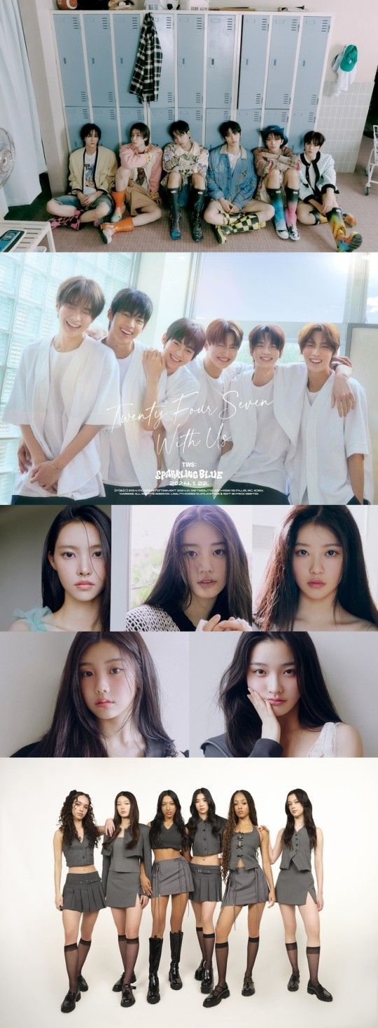보이넥스트도어(KOZ 엔터테인먼트), TWS(플레디스 엔터테인먼트), 아일릿(빌리프랩), KATSEYE(하이브x게펜 레코드). [사진제공 = 하이브]