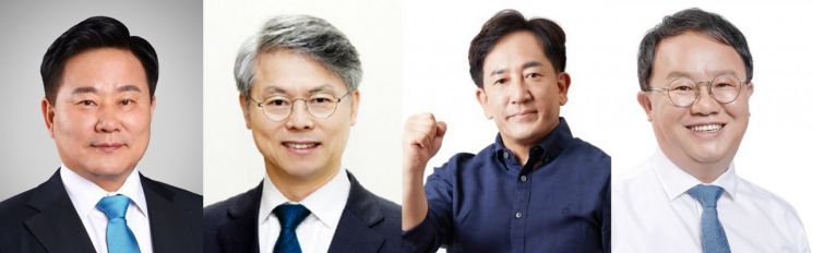 사진 왼쪽부터 김성진, 민형배, 정재혁, 최치현 광주 광산구(을) 출마자들.(가나다 순)