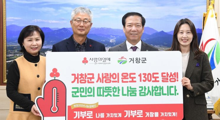 거창군 ‘사랑의 온도탑’ 군민의 열정으로 130℃ 달성