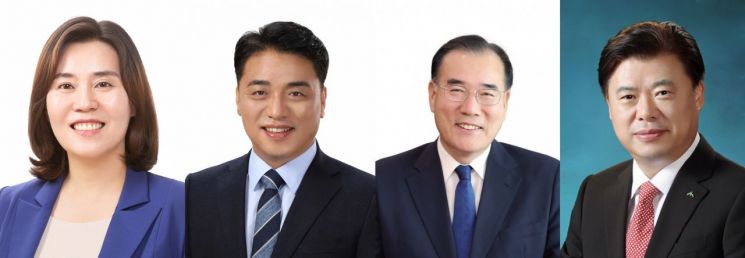 왼쪽부터 김영미, 박노원, 이개호, 이석형 예비후보.(가나다 순)