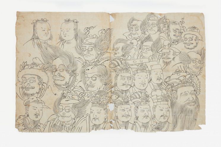불화 밑그림  20세기  종이에 먹  45.0×71.0cm [사진제공 = 국립중앙박물관]