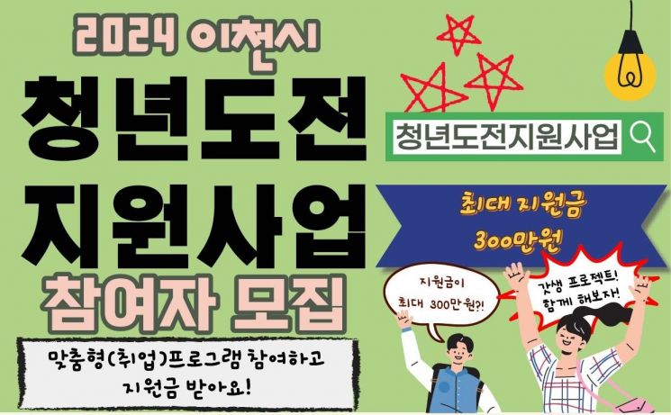 "취업 포기하지 마세요"…이천시 '청년도전 지원사업' 모집