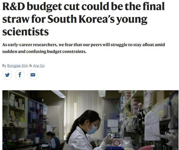 국내 과학자 네이처 기고…"R&D 예산 삭감, 젊은 과학자에 치명타"